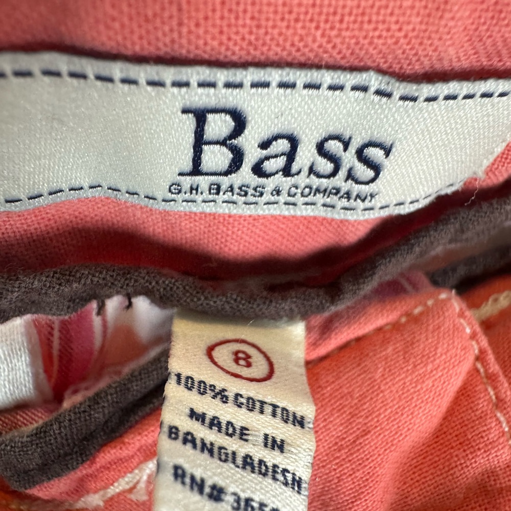 Bass Plaid Bermuda Shorts Pink Cotton Mid Rise Women's 8 - Picture 4 of 4